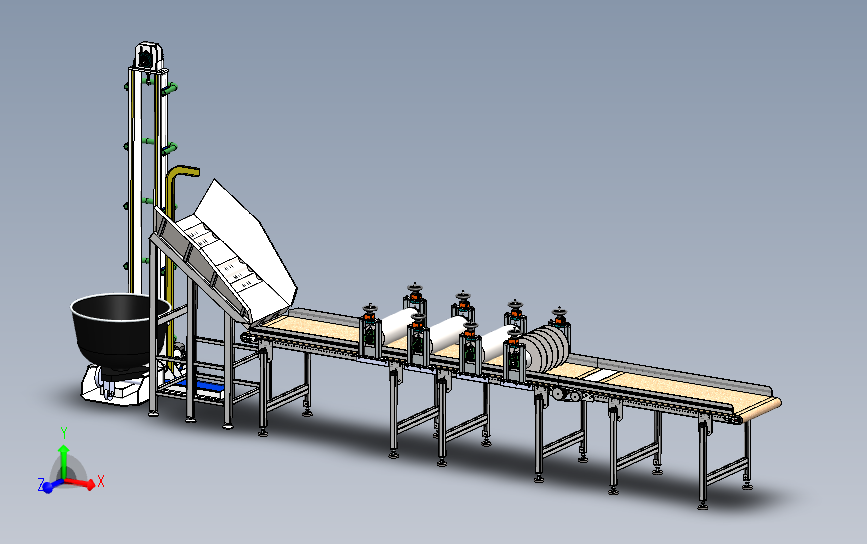 旗花面成型机（和面机+压面机） 3D模型SolidWorks三维设计图