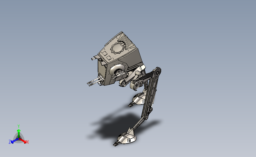 全地形侦察运输机V2(突击步行机)3D模型SolidWorks三维设计图