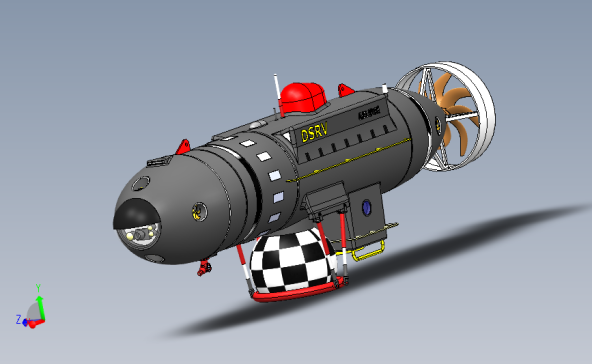潜艇 3D模型SolidWorks三维设计图