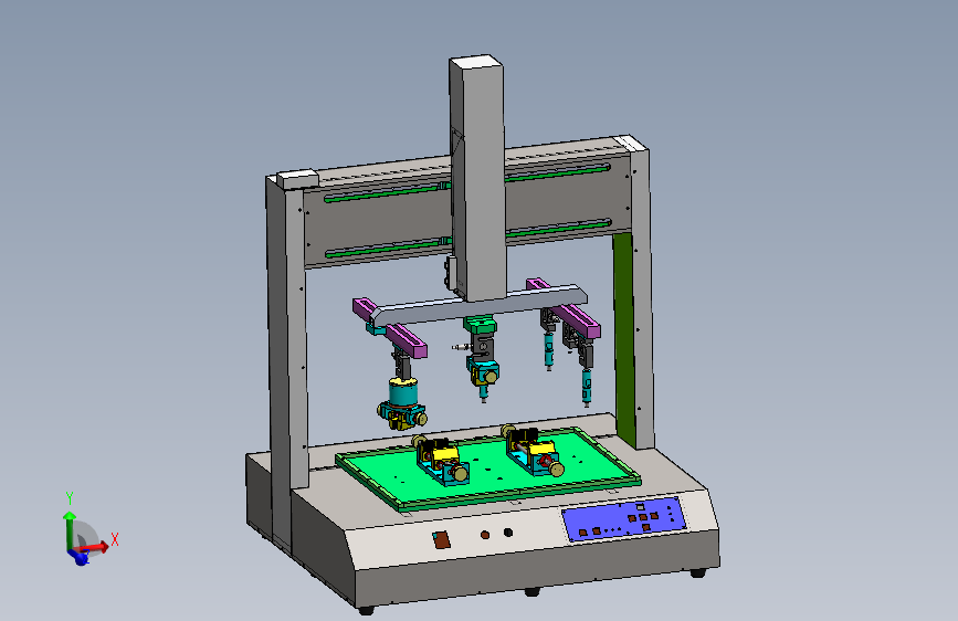 全自动三轴荷重试验机、插拔力试验机 3D模型SolidWorks三维设计图