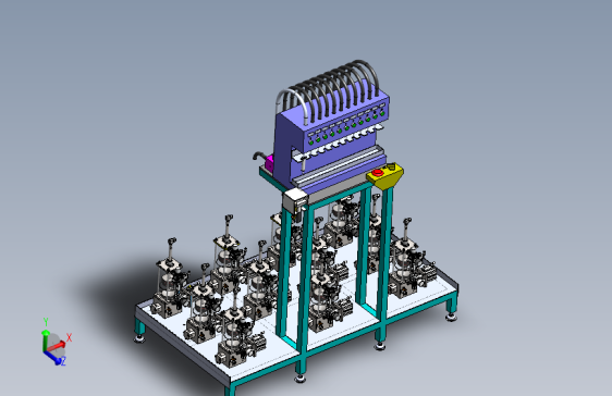 润滑脂分配器设备3D模型SolidWorks三维设计图
