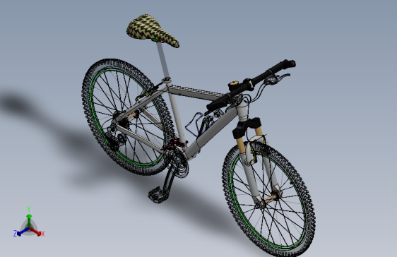 山地自行车 3D模型SolidWorks三维设计图