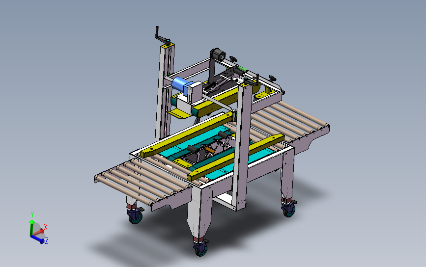 上下驱动封箱机 3D模型SolidWorks三维设计图