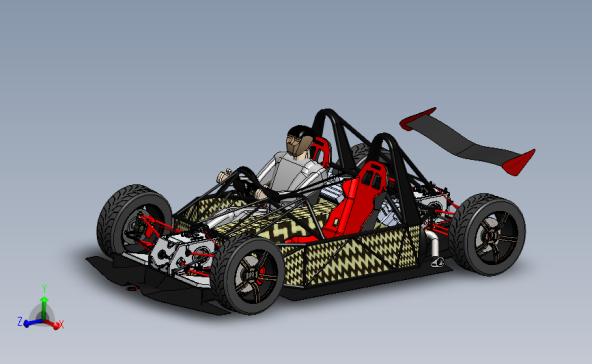 赛车（详细零部件+总装图） 3D模型SolidWorks三维设计图