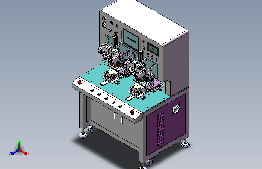 上对位7寸脉冲预压机（ACF预压机） 3D模型SolidWorks三维设计图