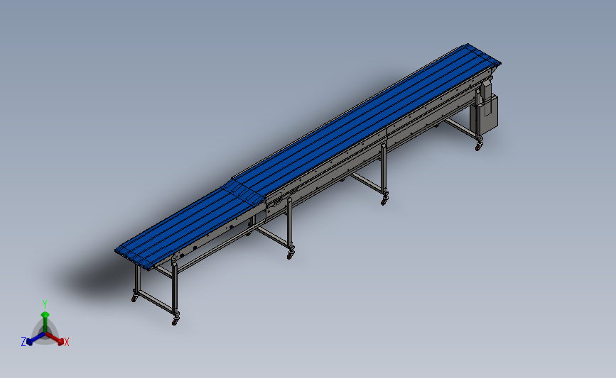 伸缩传送带输送机 3D模型SolidWorks三维设计图