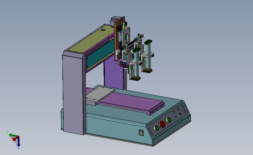 三轴桌上型自动点胶机 3D模型SolidWorks三维设计图