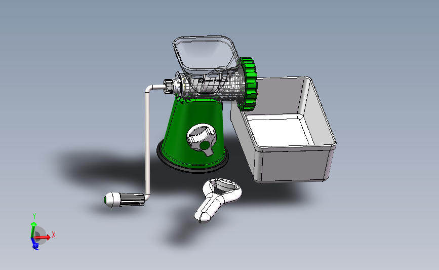绞肉器、绞肉机 3D模型SolidWorks三维设计图