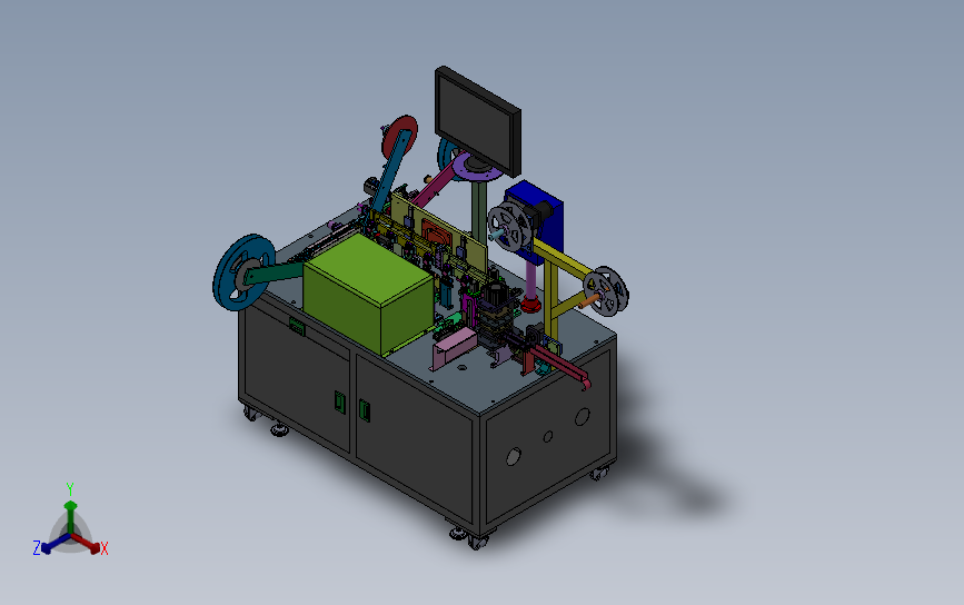手机端子冲切、CCD视觉检测包装一体自动化设备3D模型SolidWorks三维设计图