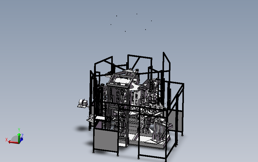 竖直装配生产线 3D模型SolidWorks三维设计图