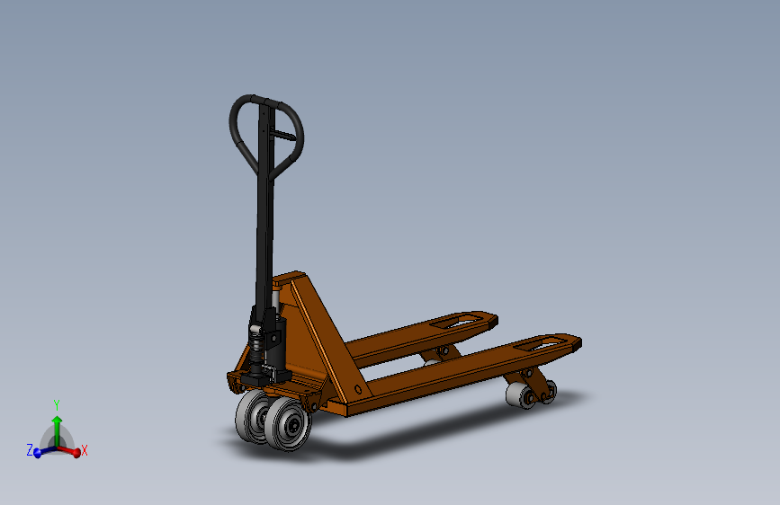 手叉车 3D模型SolidWorks三维设计图