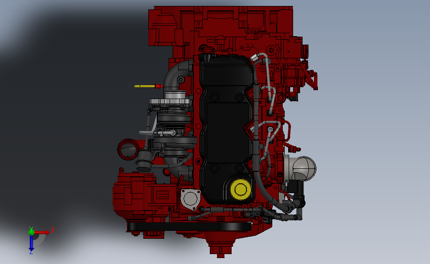 康明斯柴油机(QSB4.5高压共轨电控发动机) 3D模型SolidWorks三维设计图