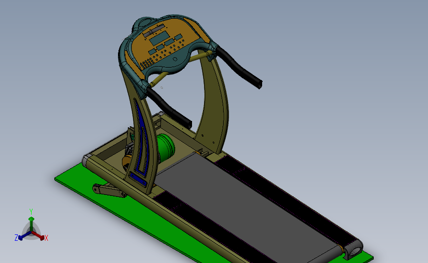 家用跑步机3D模型SolidWorks三维设计图