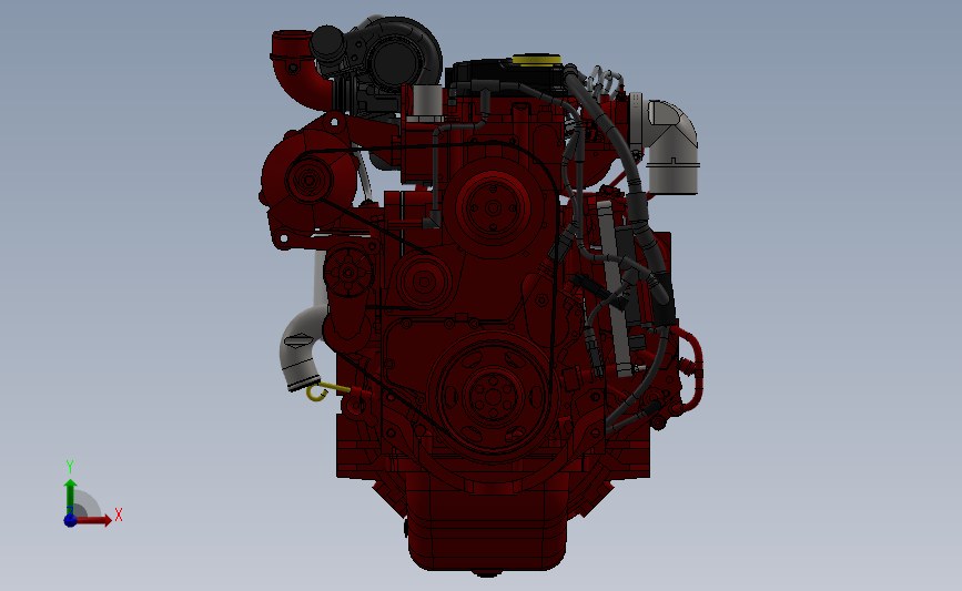康明斯柴油机(QSB4.5高压共轨电控发动机) 3D模型SolidWorks三维设计图