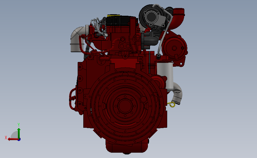 康明斯柴油机(QSB4.5高压共轨电控发动机) 3D模型SolidWorks三维设计图