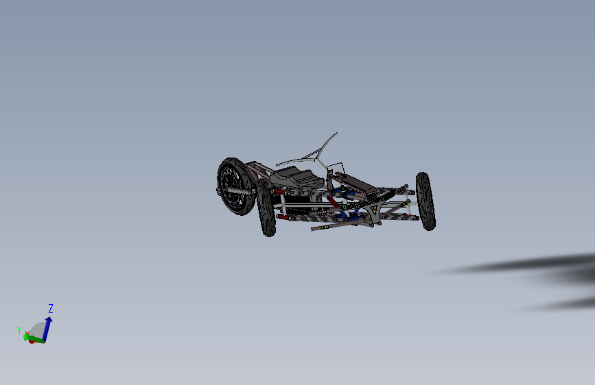 可倾斜转向式三轮车 3D模型SolidWorks三维设计图
