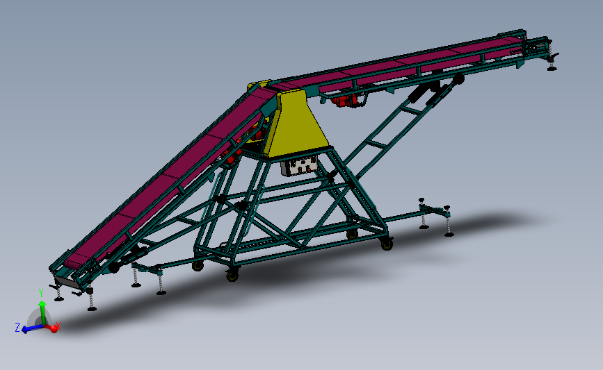 可调节带式输送机 3D模型SolidWorks三维设计图