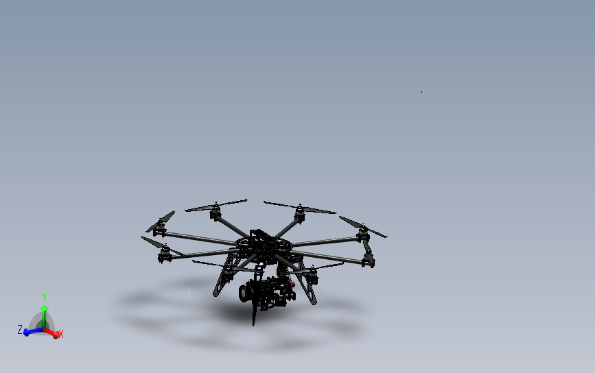 八旋翼飞机 3D模型SolidWorks三维设计图