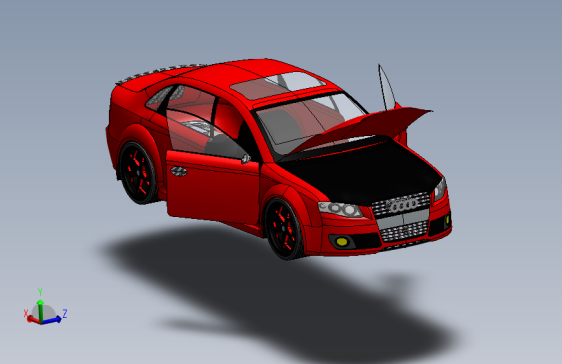 奥迪RS4汽车模型（SW设计） 3D模型SolidWorks三维设计图
