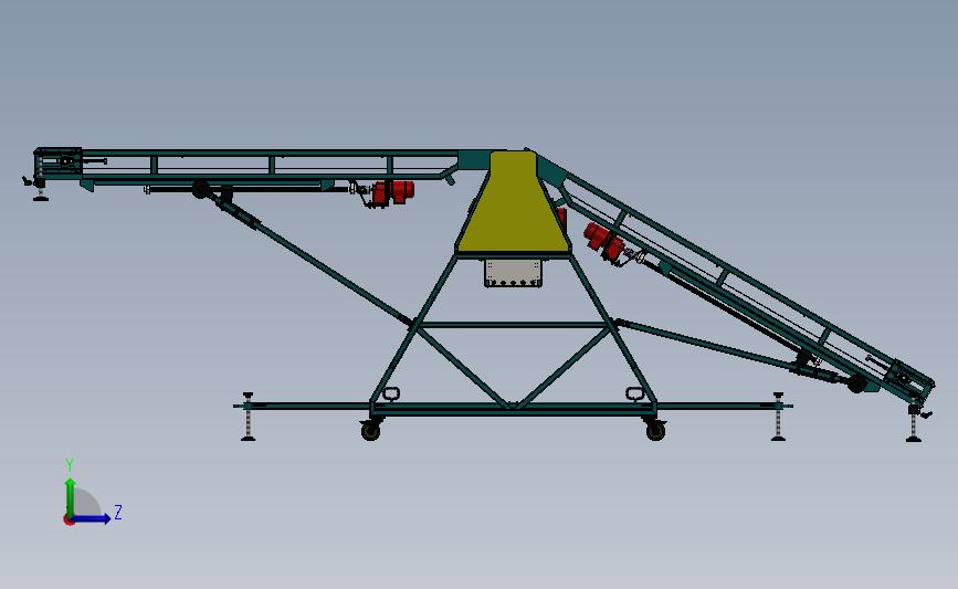 可调节带式输送机 3D模型SolidWorks三维设计图