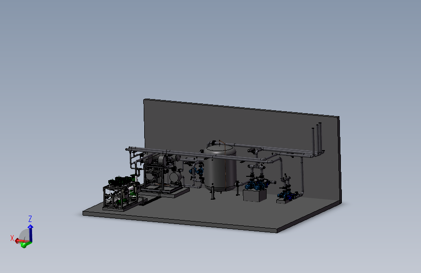 冷水机制冷系统充氨设备3D模型SolidWorks三维设计图