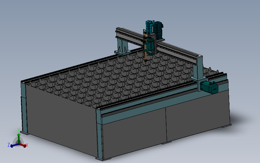金属板材CNC数控等离子切割机 3D模型SolidWorks三维设计图