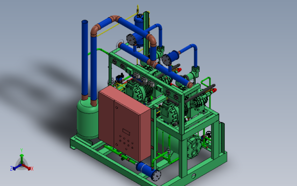 冷冻室的冷凝系统 3D模型SolidWorks三维设计图