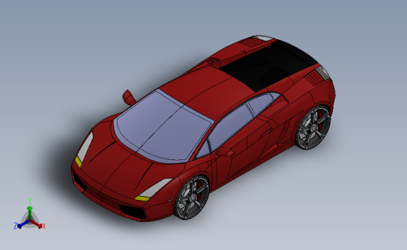 兰博基尼跑车 3D模型SolidWorks三维设计图