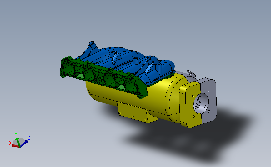 进气歧管涡轮 3D模型SolidWorks三维设计图