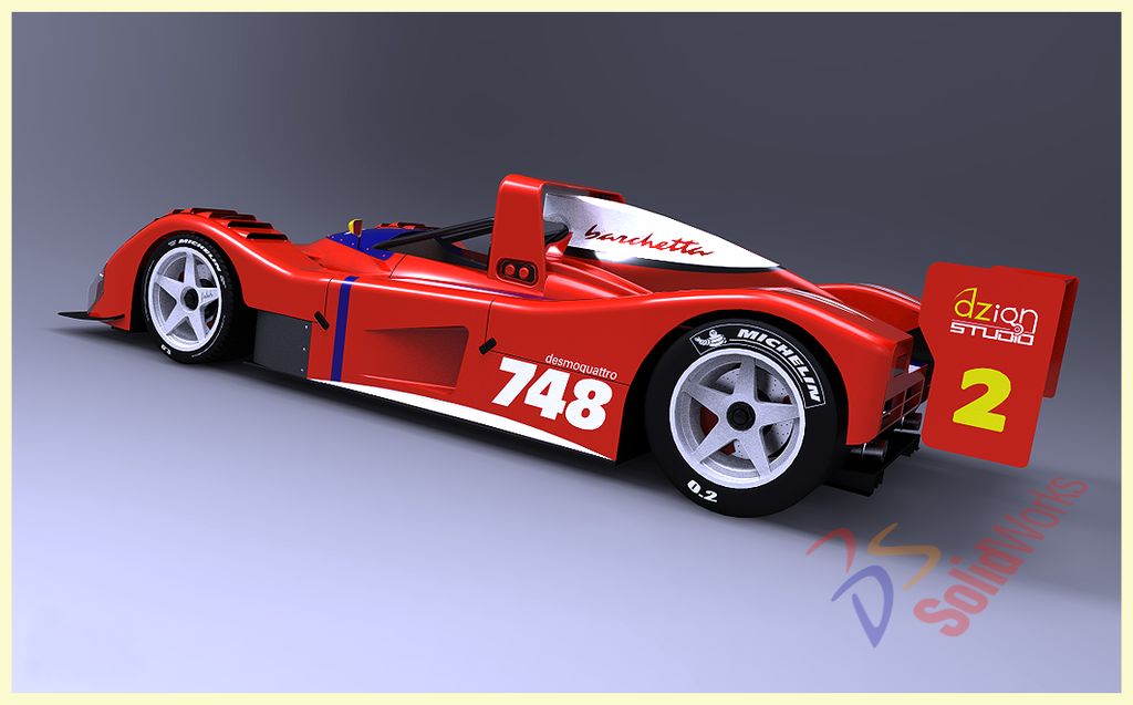 经典法拉利赛车 3D模型SolidWorks三维设计图