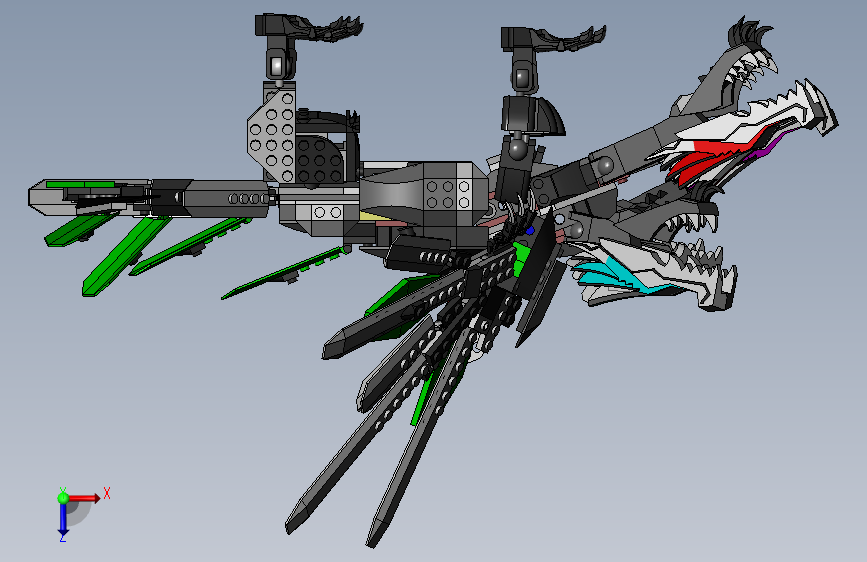 乐高积木1 1四头龙3D模型SolidWorks三维设计图