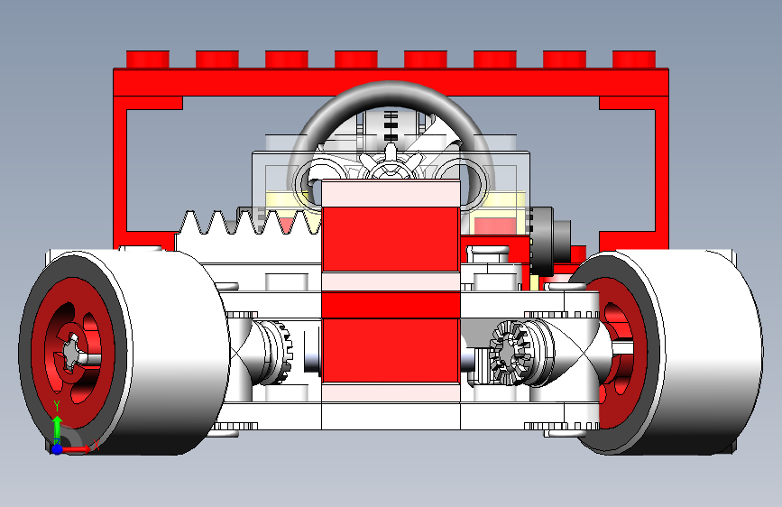 乐高四轮玩具车 3D模型SolidWorks三维设计图