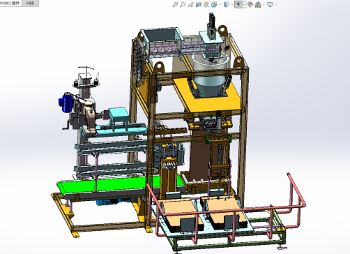 全自动称重包装机三维SW模型图纸