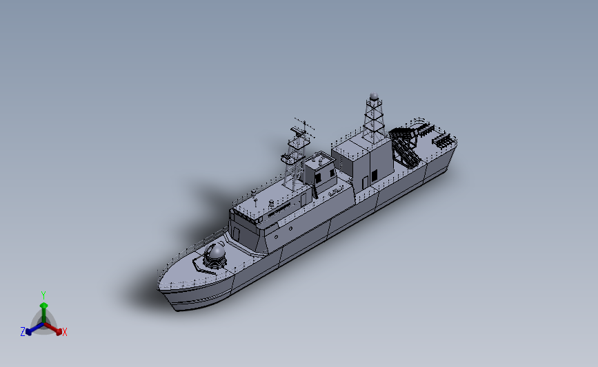 锦江级巡逻舰 3D模型SolidWorks三维设计图