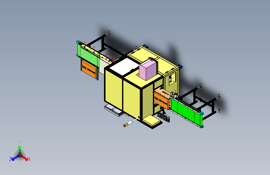 礼盒在线自动贴标机(扫码 双面贴标 出料机)3D模型SolidWorks三维设计图