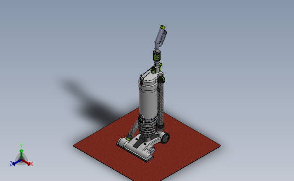 立式强力真空吸尘器 SW模型 3D模型SolidWorks三维设计图