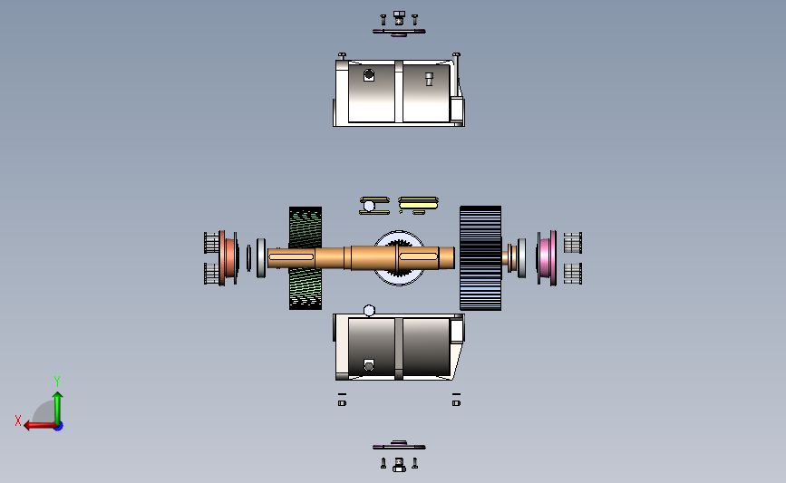 矿用带式输送机减速器3D模型SolidWorks三维设计图