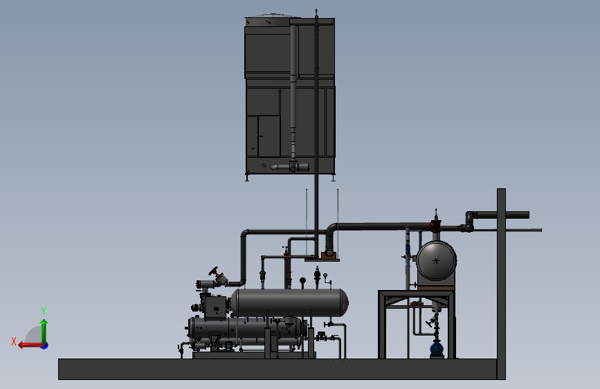 轮机舱制冷设备 3D模型SolidWorks三维设计图