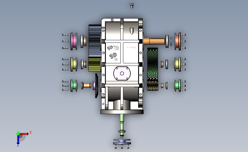 矿用带式输送机减速器3D模型SolidWorks三维设计图