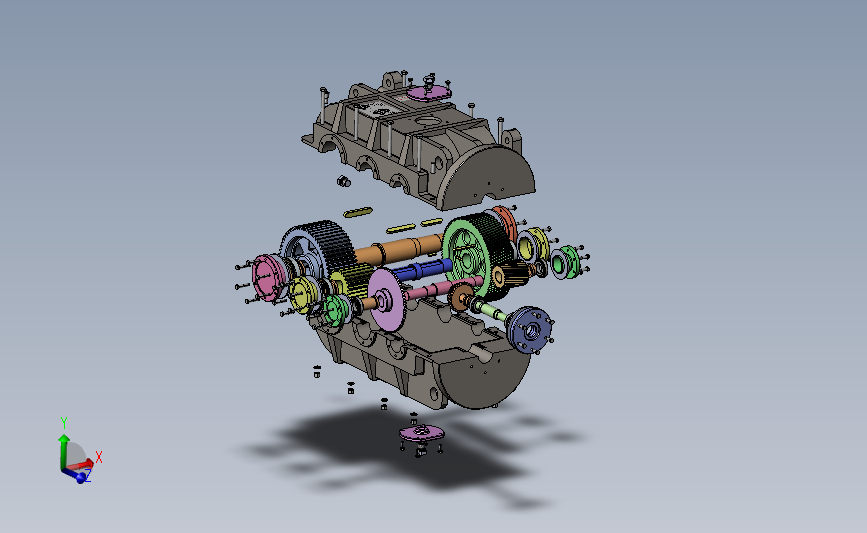 矿用带式输送机减速器3D模型SolidWorks三维设计图