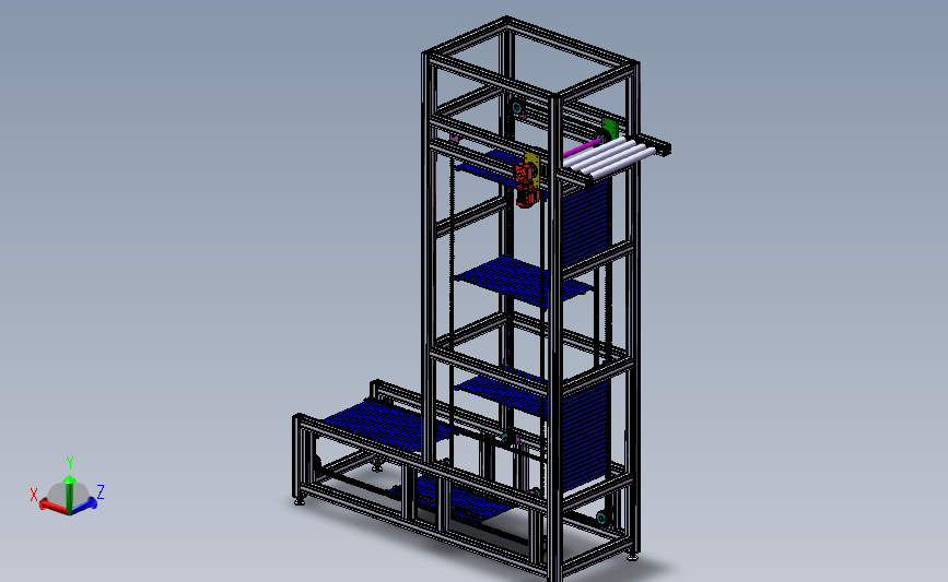 连续提升机 3D模型SolidWorks三维设计图