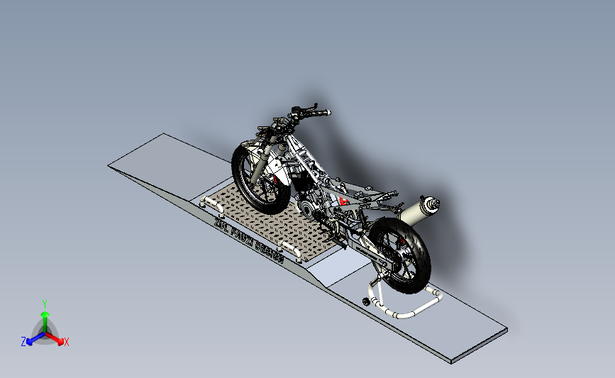 铃木摩托车 3D模型SolidWorks三维设计图