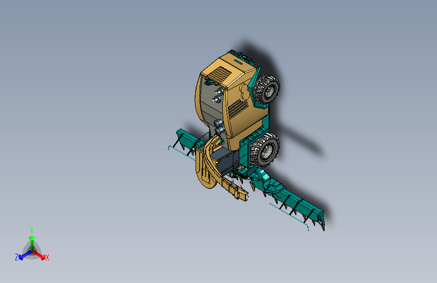 克朗大青饲料收获机3D模型SolidWorks三维设计图