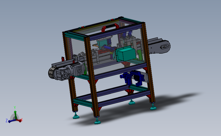 链板输送机(链板给料机) 3D模型SolidWorks三维设计图