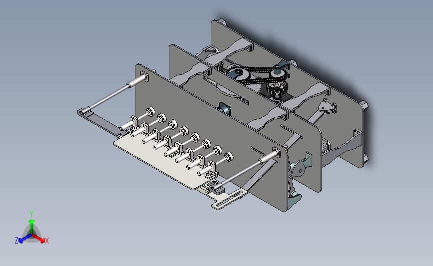链条驱动升降工作台3D模型SolidWorks三维设计图