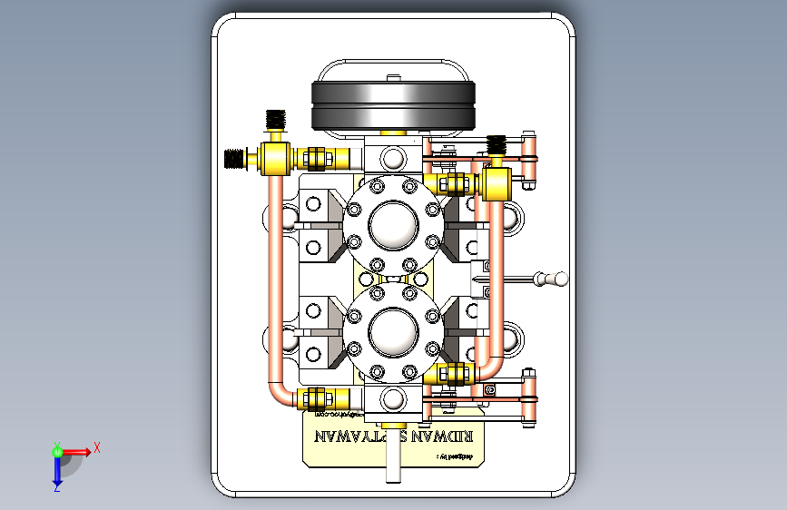 立式双缸发动机 3D模型SolidWorks三维设计图