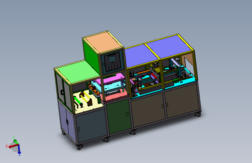 锂电池铝膜自动成型机 3D模型SolidWorks三维设计图