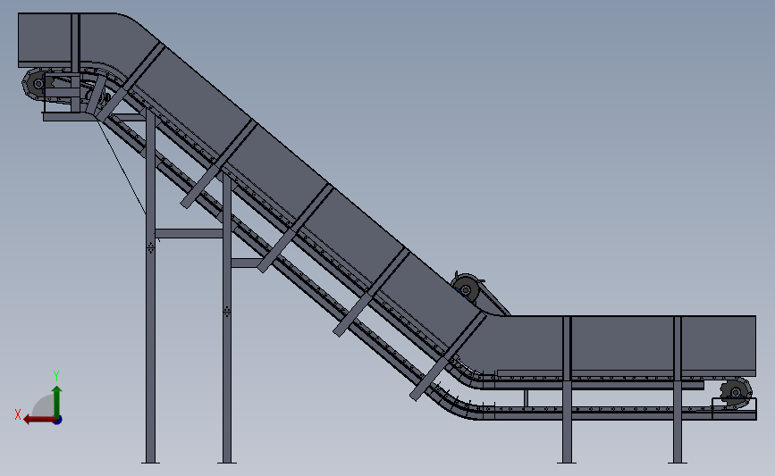 链板输送机、链板运输机 3D模型SolidWorks三维设计图