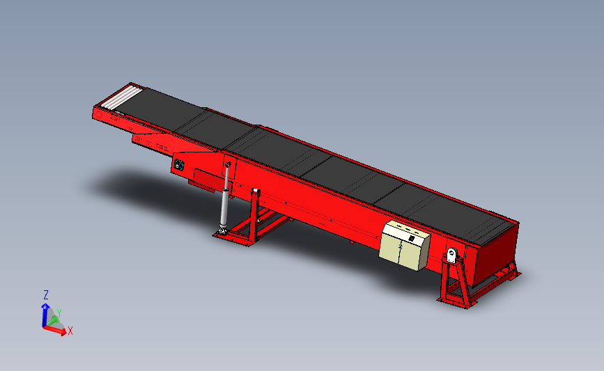 快速伸缩式皮带机 装车卸货皮带机 3D模型SolidWorks三维设计图