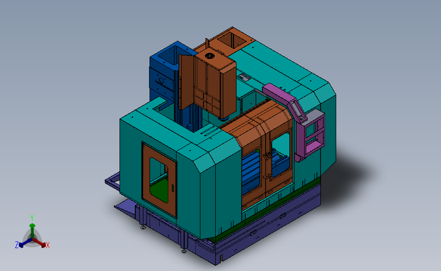 立式加工中心1100X900 3D模型SolidWorks三维设计图